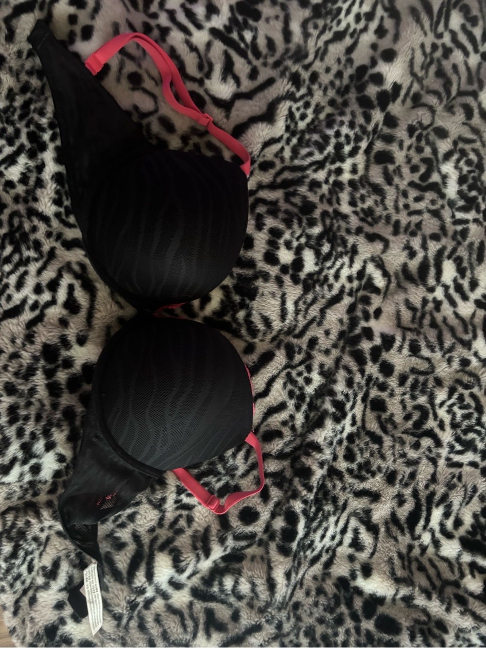 Victoria's Secret Black Bra with Pink Straps
